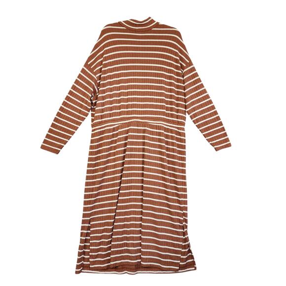 Old Navy Womens Long Sleeve Waist Defined Rib Knit Striped Midi Sweater Dress 2X - Picture 5 of 12